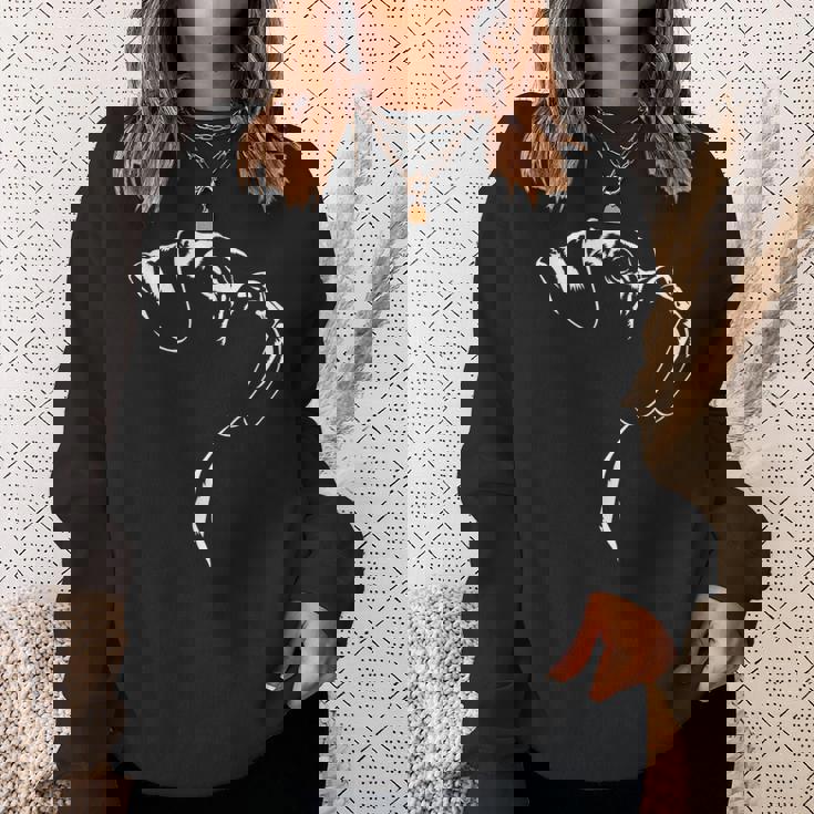 ボクサー ポートレート シルエット 犬 ドイツ ボクサー 犬 スウェットシャツ 彼女への贈り物