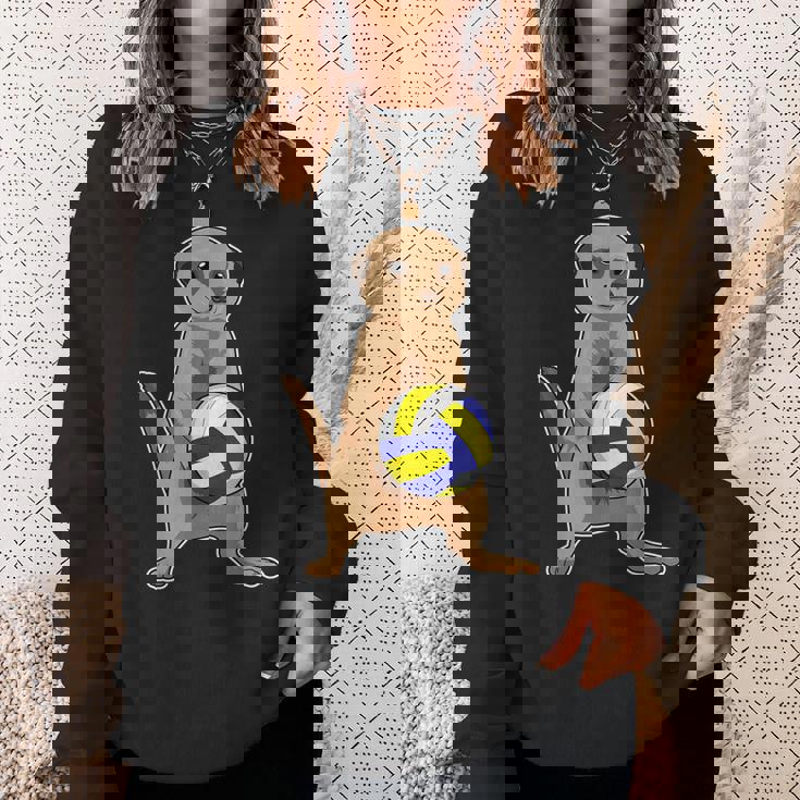 ミーアキャット バレーボール選手 バレーボール スポーツ スウェットシャツ 彼女への贈り物