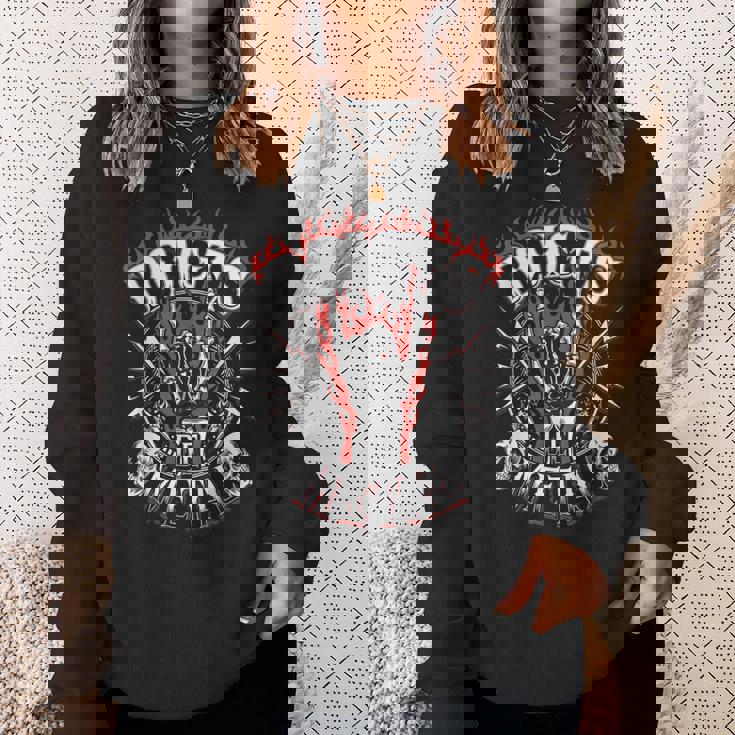 メタルフィンガーギフト ヘビーウルトラハードロック 嘔吐 ユーモア スウェットシャツ 彼女への贈り物