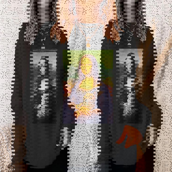 モナリザ と 猫 美術 教師 絵画 と 猫 恋人 スウェットシャツ 彼女への贈り物