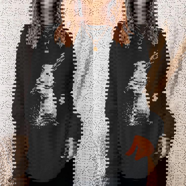 モルモット 野球 スポーツ ペット好き スウェットシャツ 彼女への贈り物