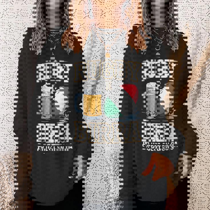 ラグビーとビール だからこそ私はここにいます イタリアのラグビーファン スウェットシャツ 彼女への贈り物