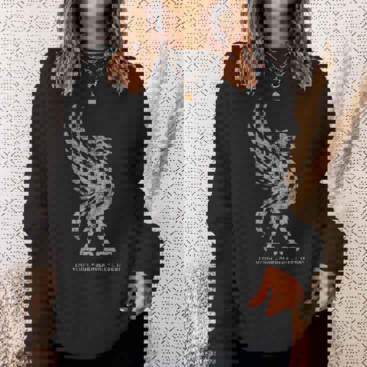 リバプール イングランド Est1207 Colossal Liverbird Grey Age スウェットシャツ 彼女への贈り物