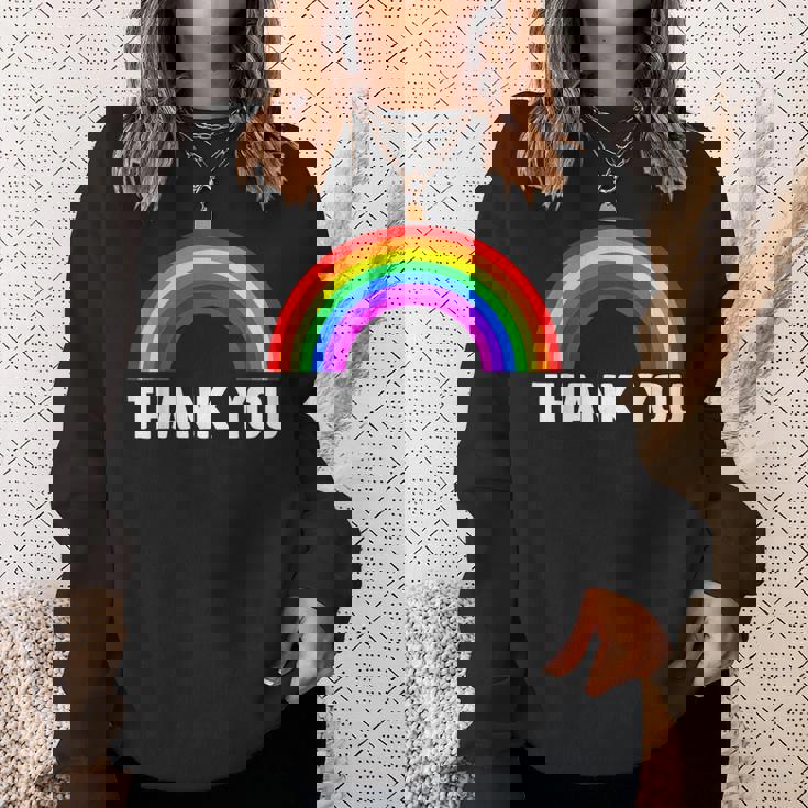 レインボー Thank You スウェットシャツ 彼女への贈り物