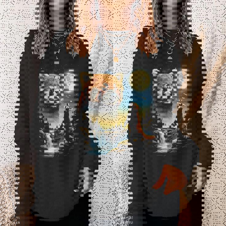 レッサーパンダ ハウリング トゥ ザ ムーン ミーム おもしろ 90年代 レッサーパンダ スウェットシャツ 彼女への贈り物