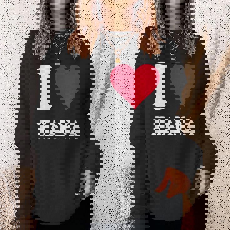 レッドハート I Love Hana スウェットシャツ 彼女への贈り物