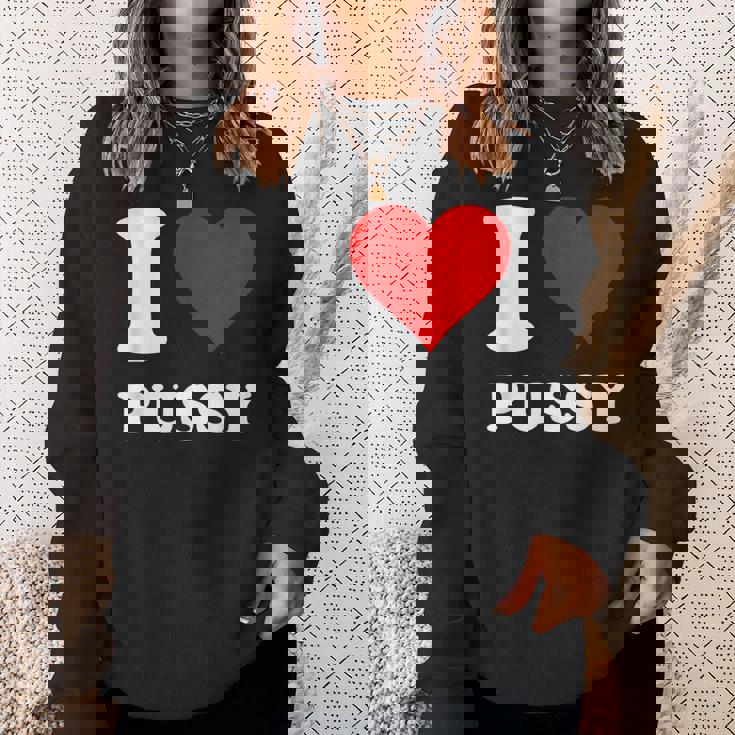 レッドハート I Love Pussy スウェットシャツ 彼女への贈り物