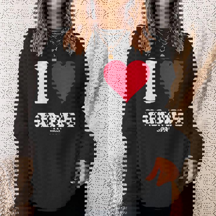 レッドハート I Love 沖縄 スウェットシャツ 彼女への贈り物