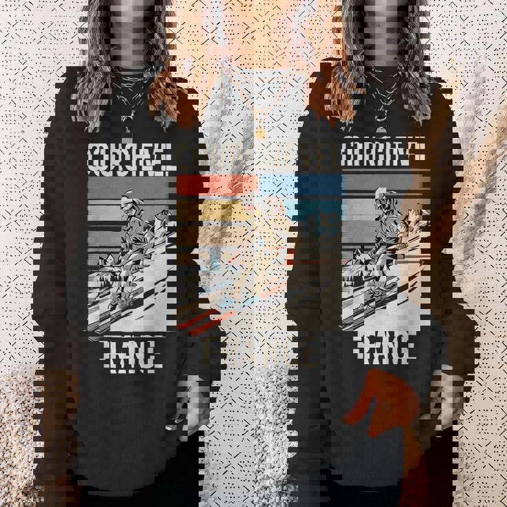 レトロ スキー クールシュベル フランス フランス スキー リゾート 楽しい スウェットシャツ 彼女への贈り物