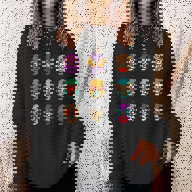 レトロ ルチャリブレ マスク オブ レジェンド レスリング 長袖tシャツ スウェットシャツ 彼女への贈り物