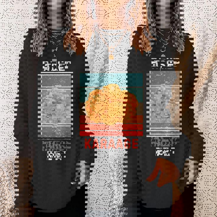 レトロ 食べる 寝る からあげ リピート ヴィンテージ からあげ フード好き スウェットシャツ 彼女への贈り物