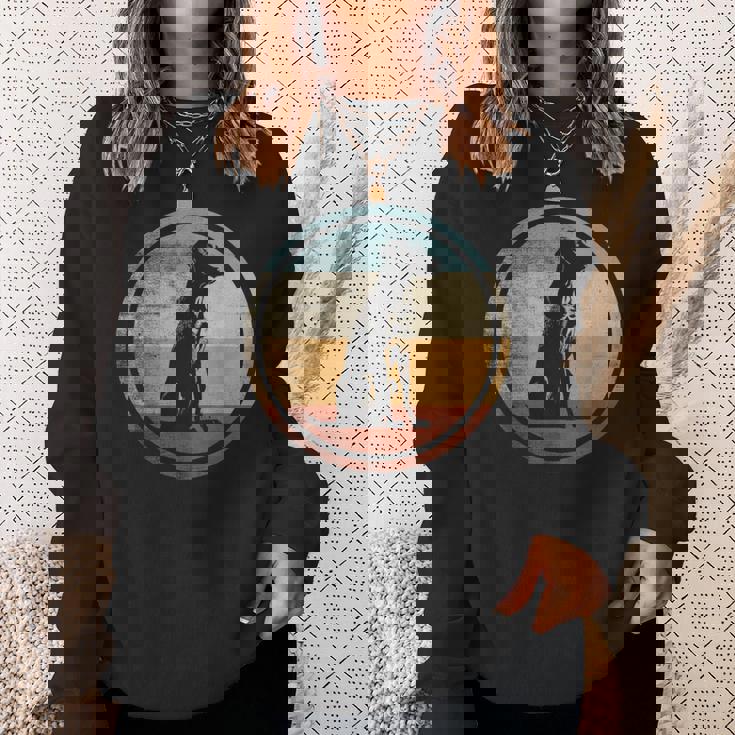 レトロなビンテージ デザインのワイマラナー犬 スウェットシャツ 彼女への贈り物