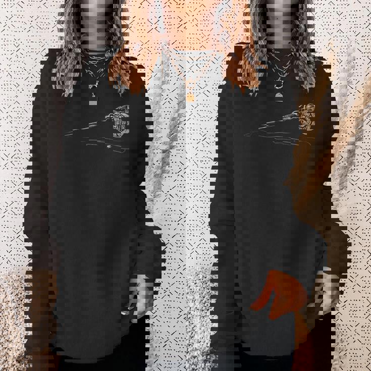 レトロなフライフィッシングフライロッド スウェットシャツ 彼女への贈り物