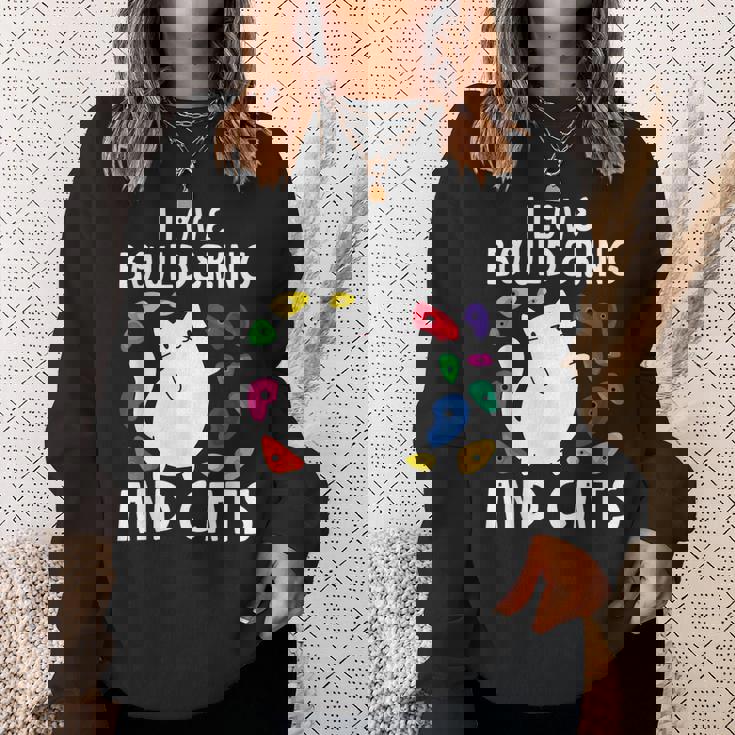 ロッククライミングホールズ クライマー キュート I Love ボルダリングと猫 スウェットシャツ 彼女への贈り物