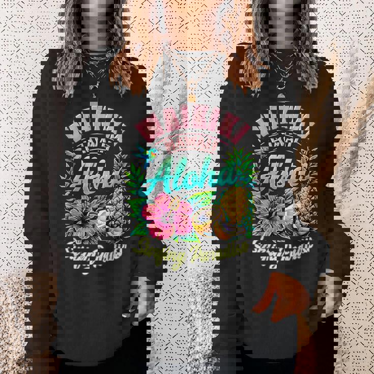 ワイキキ ハワイ アロハ サーフィン パラダイス ハイビスカス パイナップル スウェットシャツ 彼女への贈り物