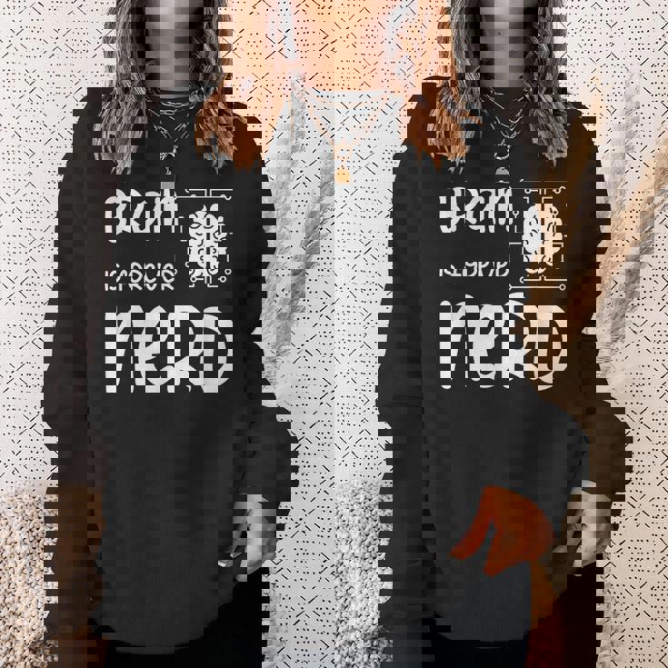 ヴィンテージ NERDファレル Brain Is Forever Nerd ギフトアイデア スウェットシャツ 彼女への贈り物