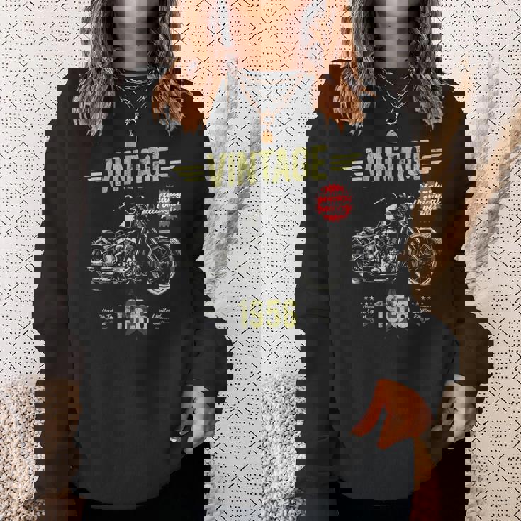 ヴィンテージ クラシック 誕生 1956 70歳の誕生日 レトロ バイク スウェットシャツ 彼女への贈り物