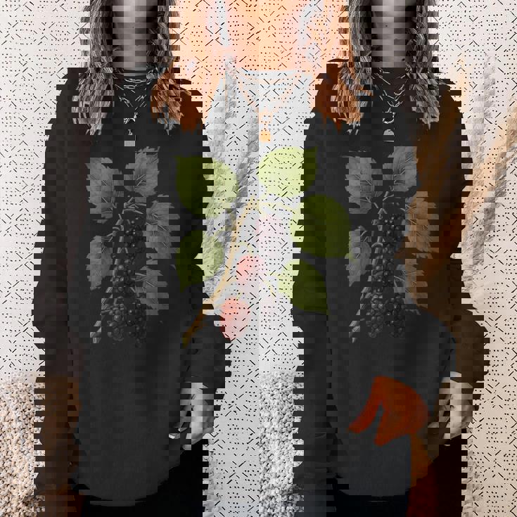 ヴィンテージ ボタニカル 桑 自然 フルーツ アートプリント スウェットシャツ 彼女への贈り物