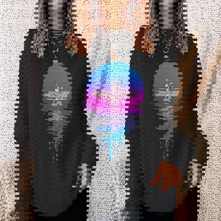 ヴィンテージ レトロ 夕日 アヌンナキ 長袖tシャツ スウェットシャツ 彼女への贈り物