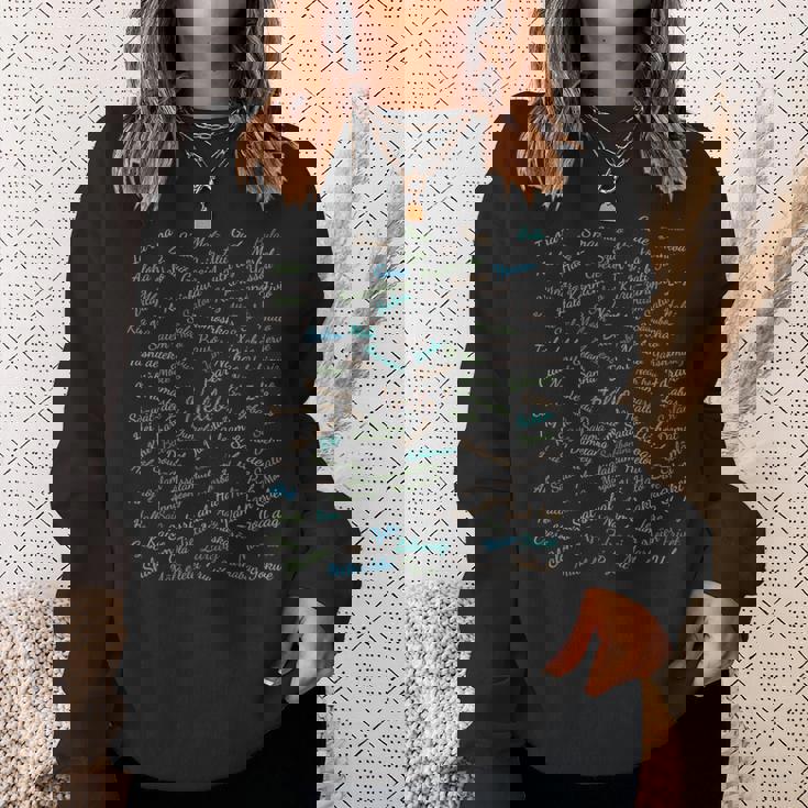 世界の100言語でこんにちは、国際連合 長袖tシャツ スウェットシャツ 彼女への贈り物