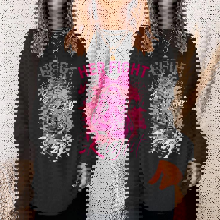 乳がん Her Fight Is Our Fight 乳がんグローブ スウェットシャツ 彼女への贈り物