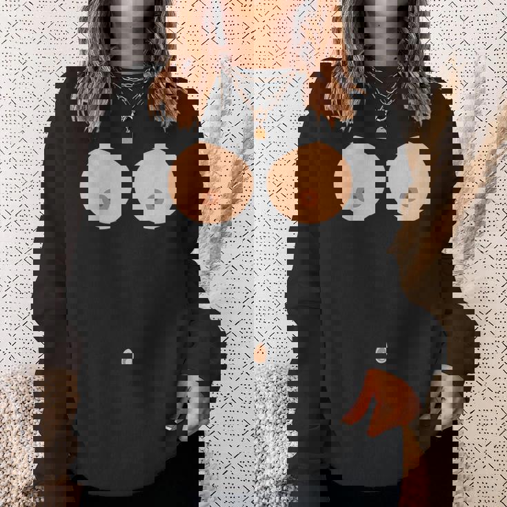 乳首おへそボタン おっぱい 面白いコスチューム スウェットシャツ 彼女への贈り物