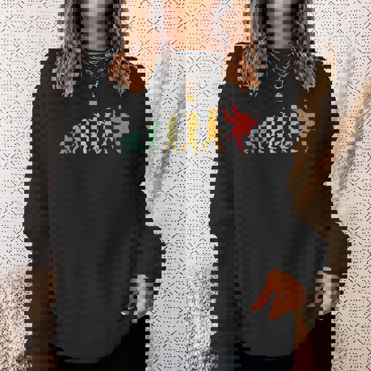 人類の進化 エボリューション 道場 柔道好き 趣味 古武道 柔道家 柔道部 レトロ おもしろ 柔道 スウェットシャツ 彼女への贈り物