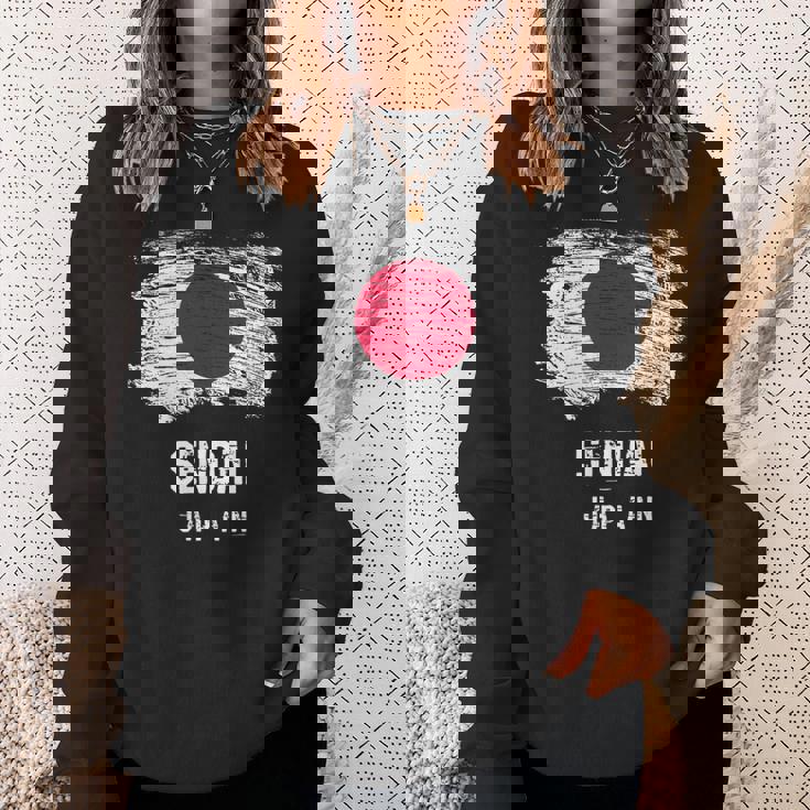 仙台ジャパン 休暇お土産 日本国旗 アンティーク調 スウェットシャツ 彼女への贈り物