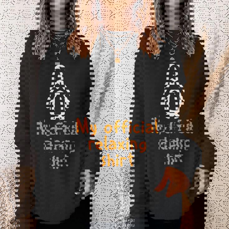 公式ペンギンリラックスタイムジョークミニマル癒し スウェットシャツ 彼女への贈り物