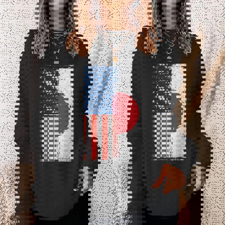 半日半 アメリカ国旗 日米ルーツ スウェットシャツ 彼女への贈り物