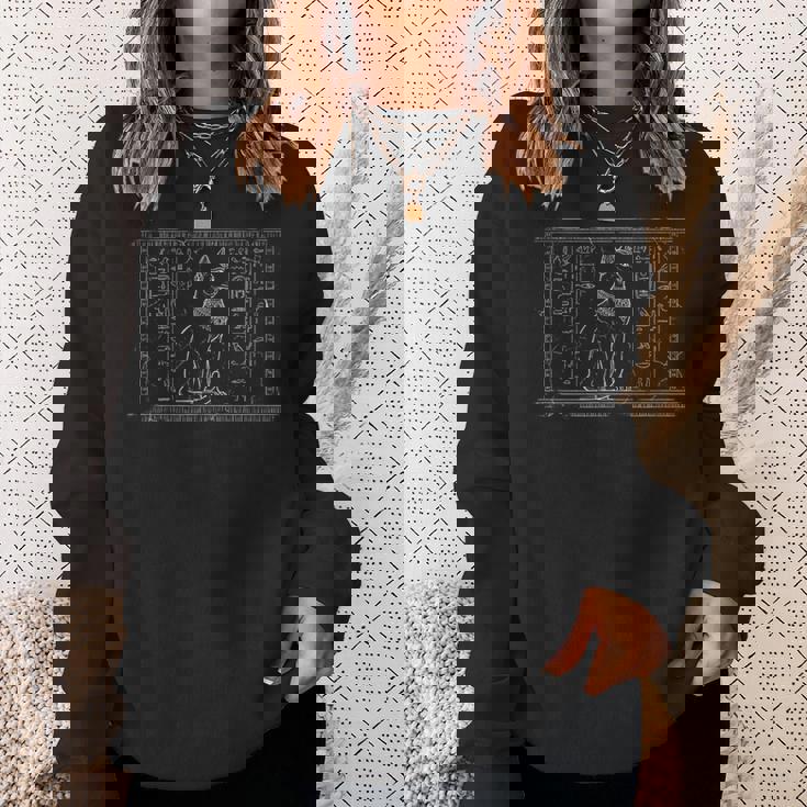 古代エジプト バステト神 バステト 猫 ねこ ネコ エジプト 女神 象形文字 壁 アート メンズ レディース キッズ スウェットシャツ 彼女への贈り物