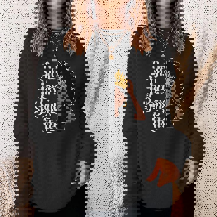 可愛いアフロ黒ギャルメラネティッドソープソウル スウェットシャツ 彼女への贈り物