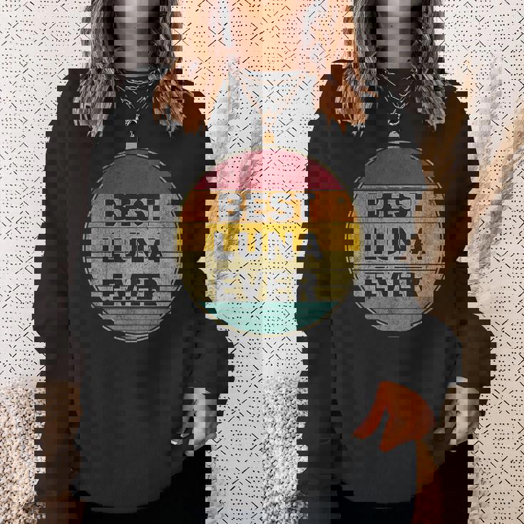 名前入り Luna I Love Luna レトロ ビンテージスタイル スウェットシャツ 彼女への贈り物