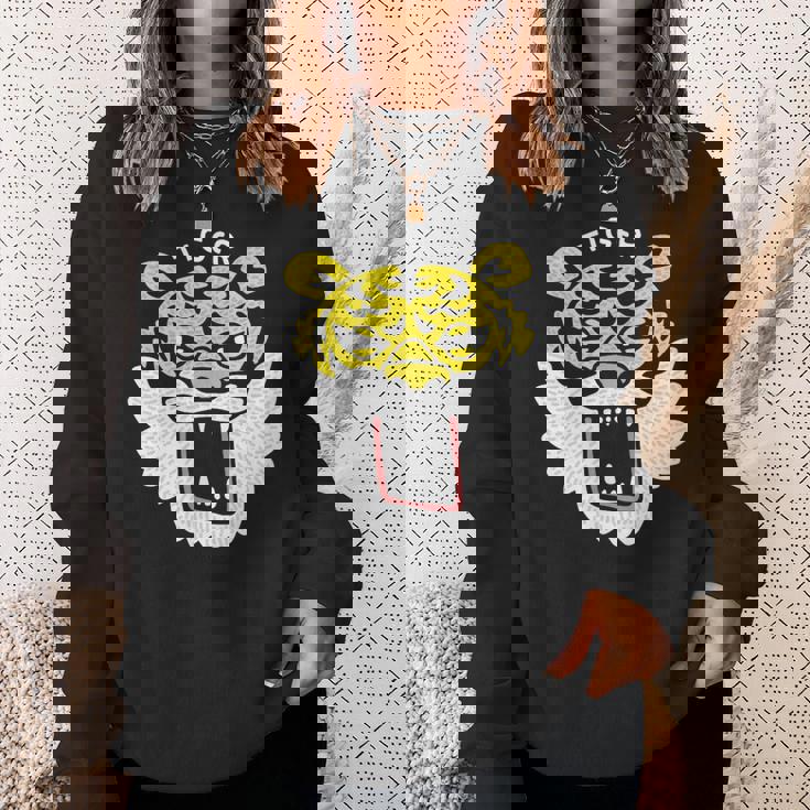 和風タイガーフェイス – ゆるかわ虎デザイン スウェットシャツ 彼女への贈り物