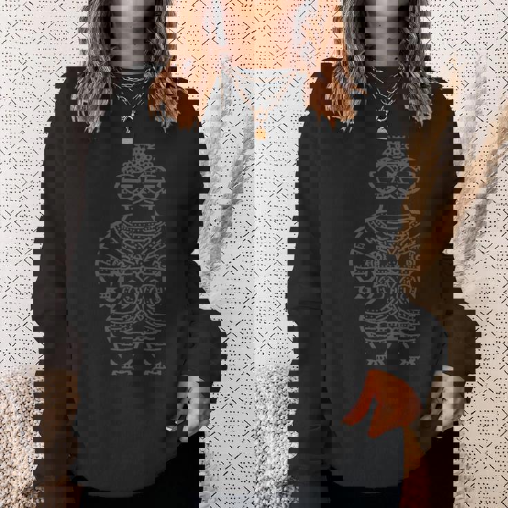 土偶 縄文 時代 遮光器土偶 宇宙人 エイリアン はにわ かわいい シュール シンプル 長袖tシャツ スウェットシャツ 彼女への贈り物