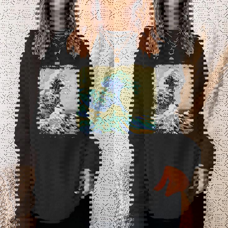 大波 北斎 名画 レトロ スウェットシャツ 彼女への贈り物