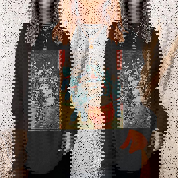 太鼓 太鼓 日本文化 日本 太鼓 音楽 楽器 スウェットシャツ 彼女への贈り物