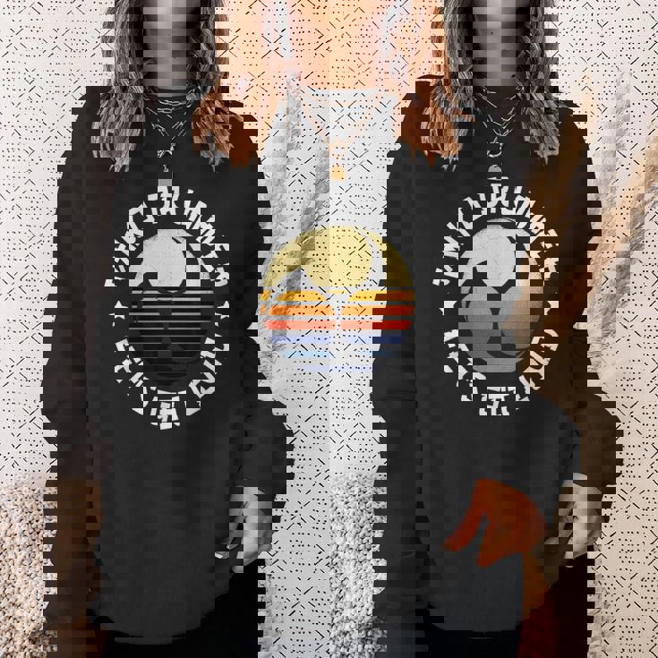 太鼓みつどもえレトロな夕焼け練習用太鼓愛好家へのプレゼント Taiko スウェットシャツ 彼女への贈り物