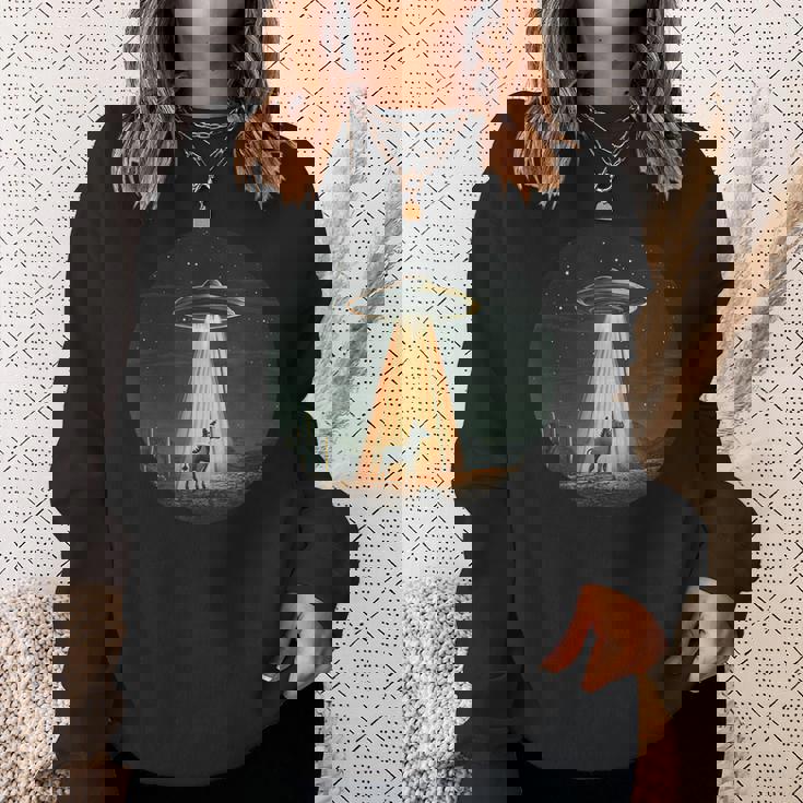 宇宙宇宙人のためにufoに誘拐された宇宙好きのロバ スウェットシャツ 彼女への贈り物