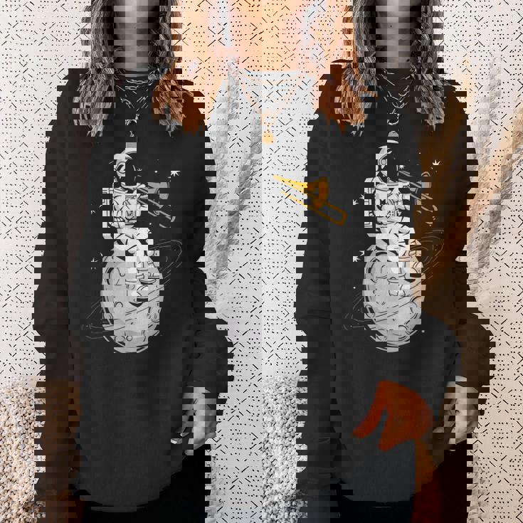 宇宙飛行士 演奏 トロンボーン 楽器 プレーヤー トロンボニス スウェットシャツ 彼女への贈り物