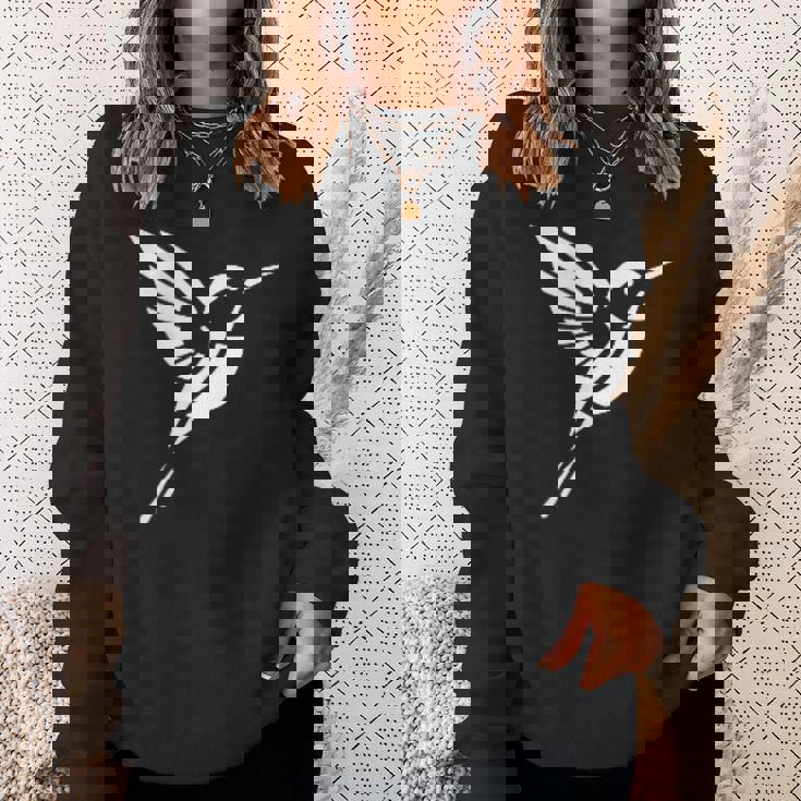 小さなシンプルなミニマリストかわいいハチドリ鳥ハチドリ スウェットシャツ 彼女への贈り物