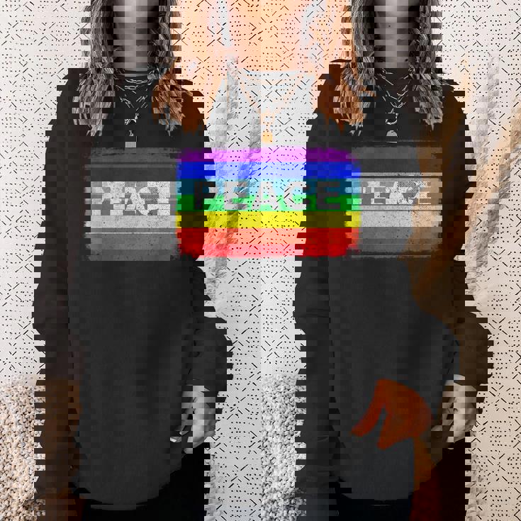 平和 シンボル 国旗 色 戦争反対 虹 Peace No Warintage スウェットシャツ 彼女への贈り物