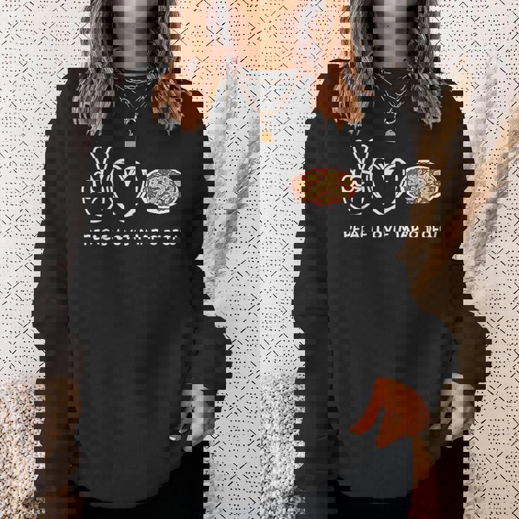 平和 愛 麻婆豆腐 レトロ 麻婆豆腐好き 食べ物好き スウェットシャツ 彼女への贈り物