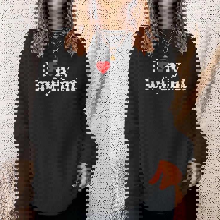 彼氏を愛してる I Love My Boyfriend スウェットシャツ 彼女への贈り物