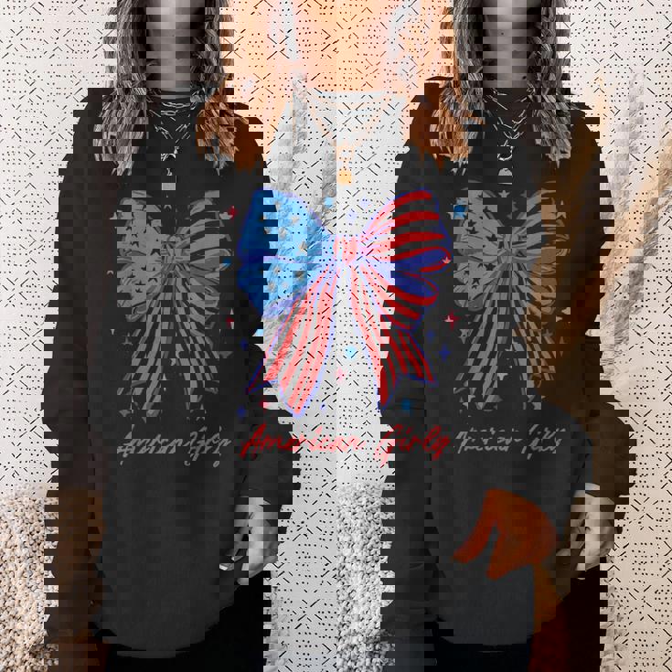 愛国的な弓 アメリカンガーリーシャツ 星条旗アート スウェットシャツ 彼女への贈り物