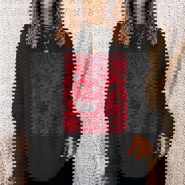 招き猫カワイイラッキーキャット日本のレトロなヴィンテージスタイル スウェットシャツ 彼女への贈り物