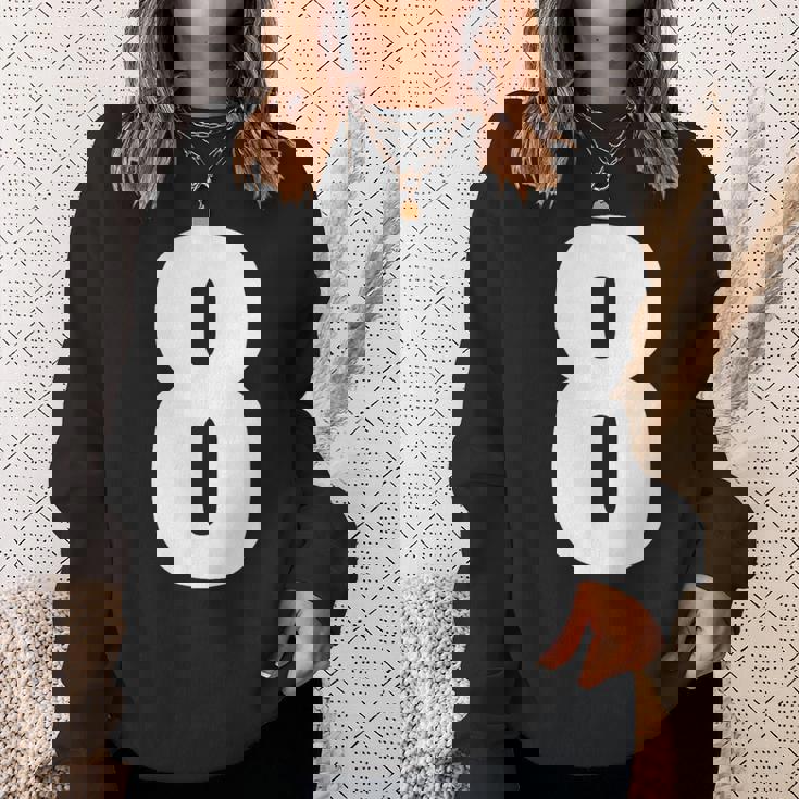 数字 8 数字 8 プレーン 白 数字 スウェットシャツ 彼女への贈り物