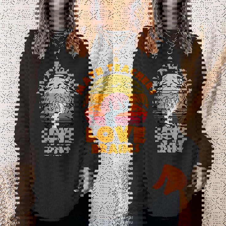 数学教師 Love Brains おもしろハロウィン ゾンビテーマ スウェットシャツ 彼女への贈り物