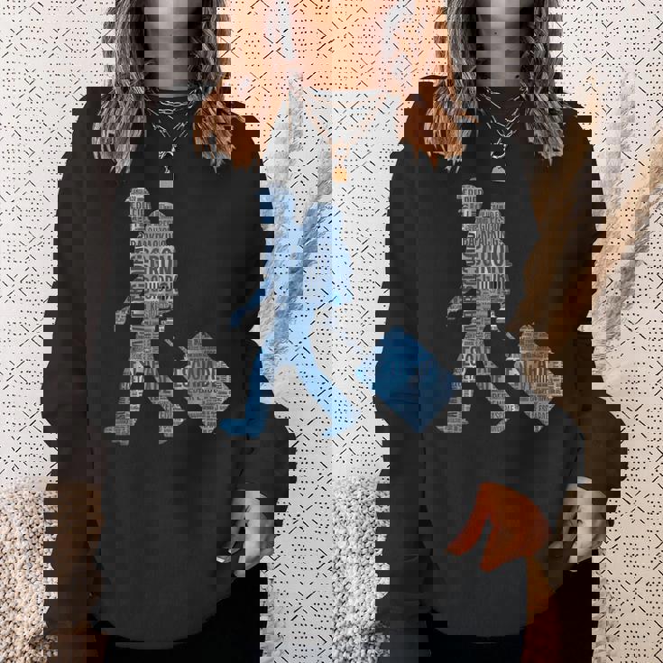 旅への冒険心を抱くシルエットデザイン 世界を巡る旅人たち スウェットシャツ 彼女への贈り物