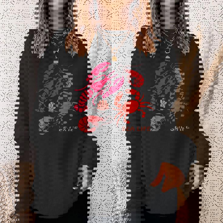 海洋生物、ロブスター、カニ、エビ、カミ、海洋、シーフード スウェットシャツ 彼女への贈り物